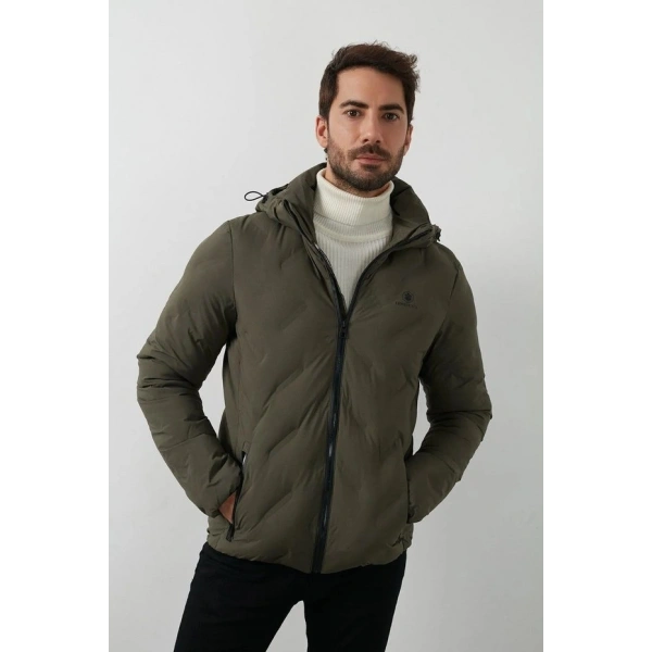Lumberjack Kapüşonlu Haki Erkek Mont