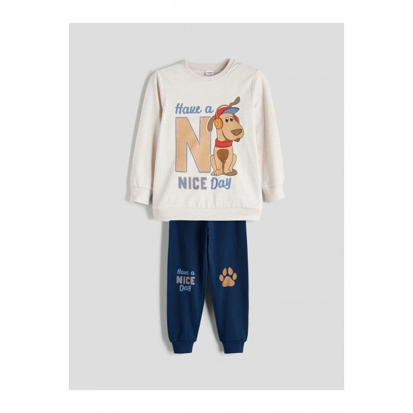 LC Waikiki LCW Baskılı Erkek Çocuk Sweatshirt Ve Eşofman Alt 2li (W5)