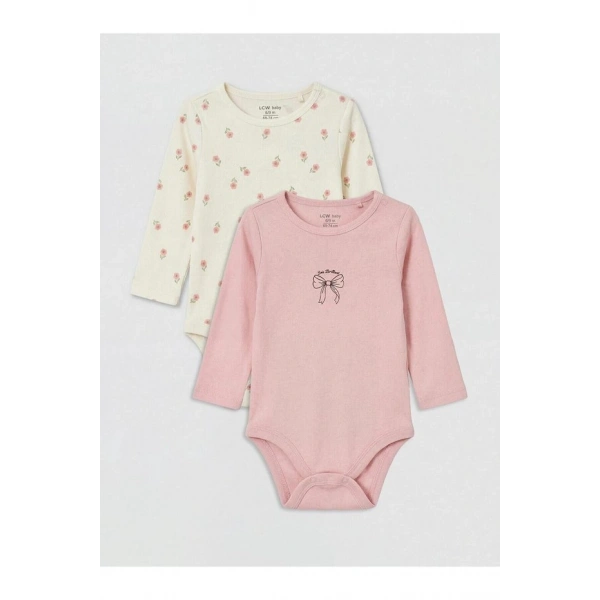 LC Waikiki Baskılı Kız Bebek Çıtçıtlı Body 2 li (W6)