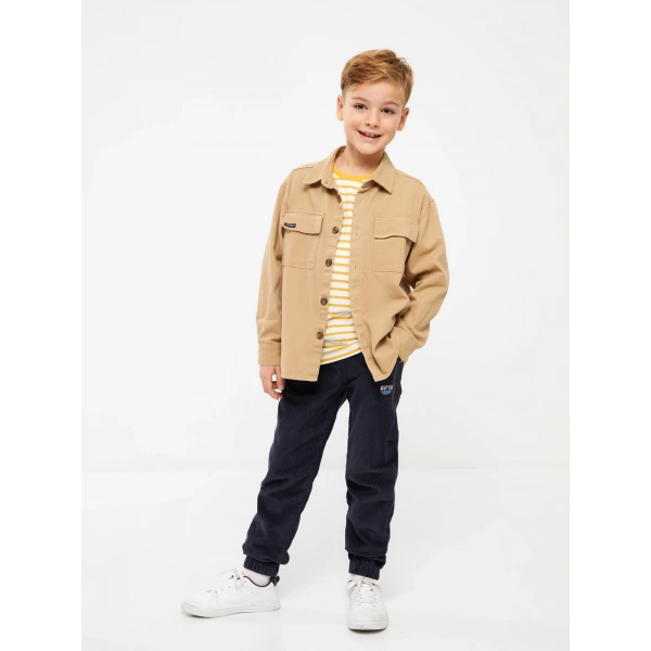 LCW Kids Lacivert Beli Lastikli Kadife Erkek Çocuk Jogger Pantolon