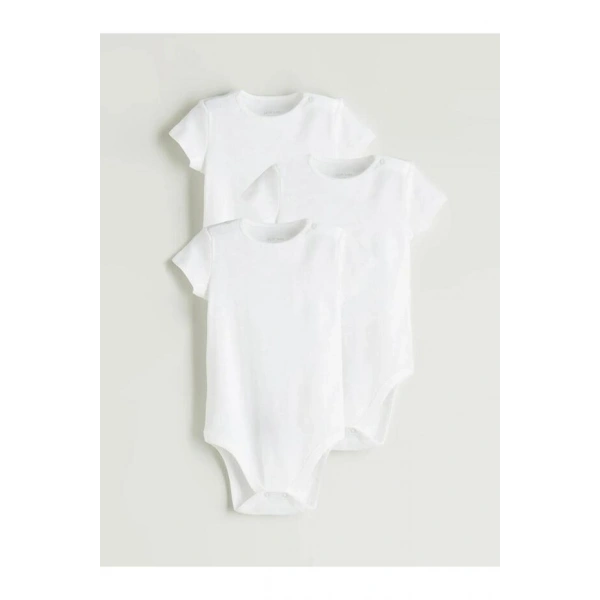 LC Waikiki LCW baby Bisiklet Yaka Kız Bebek Çıtçıtlı Body 3lü (W5)