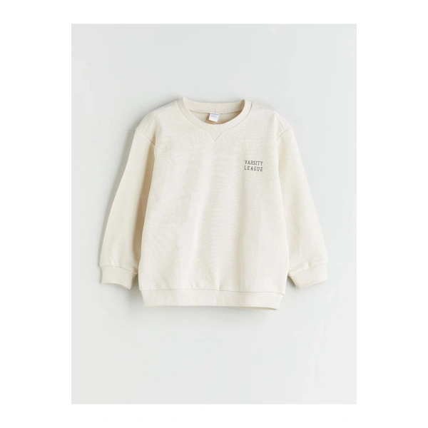 LC Waikiki Bisiklet Yaka Baskılı Erkek Çocuk Sweatshirt