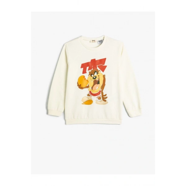 Koton Sweatshirt Bisiklet Yaka Uzun Kollu Şardonlu