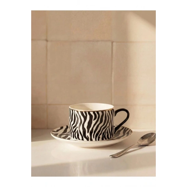 LC Waikiki Karışık Zebra Desenli Porselen Çay Fincanı 220 Ml