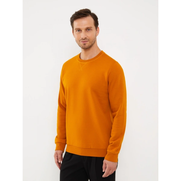 LC Waikiki Classic Sarı Bisiklet Yaka Uzun Kollu Erkek Kalın Sweatshirt