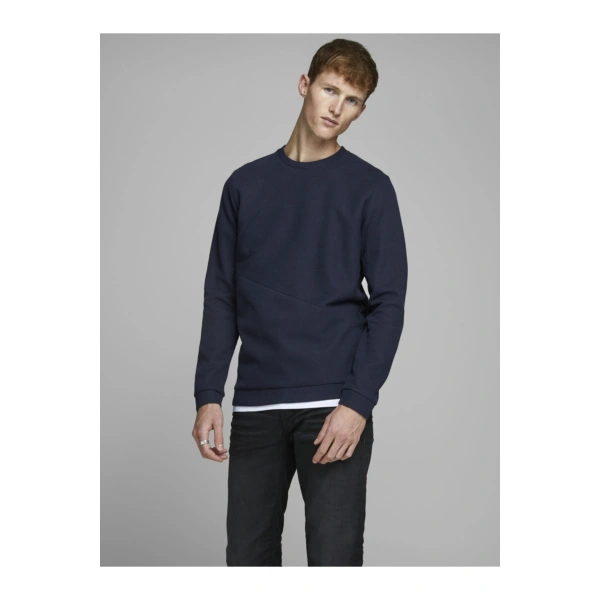 JACK & JONES Bisiklet Yaka Düz Renk Triko