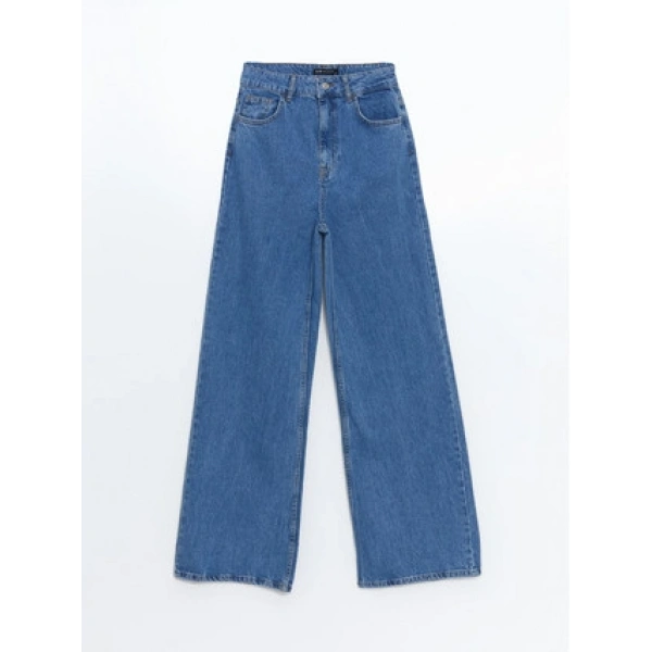 LC Waikiki Modest İndigo Wideleg Kadın Jean Pantolon