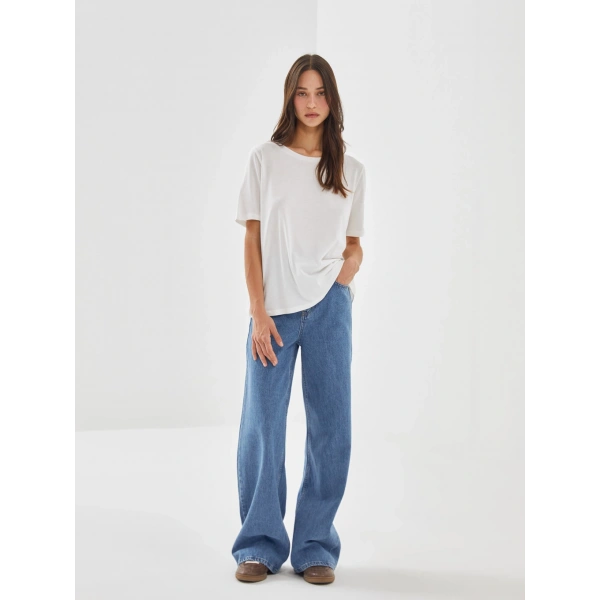 LC Waikiki Modest İndigo Wideleg Kadın Jean Pantolon