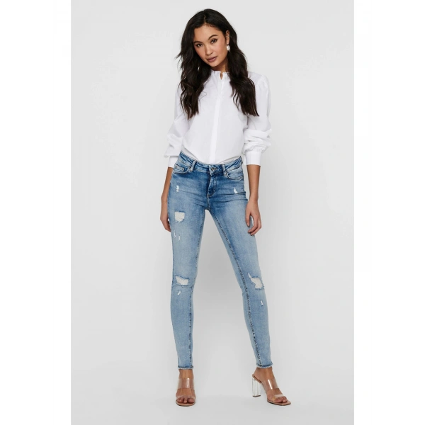 Only Mavi Pamuklu Normal Bel Skinny Fit Jeans Kadın Jean Pantolon