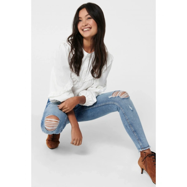 Only Mavi Pamuklu Normal Bel Skinny Fit Jeans Kadın Jean Pantolon