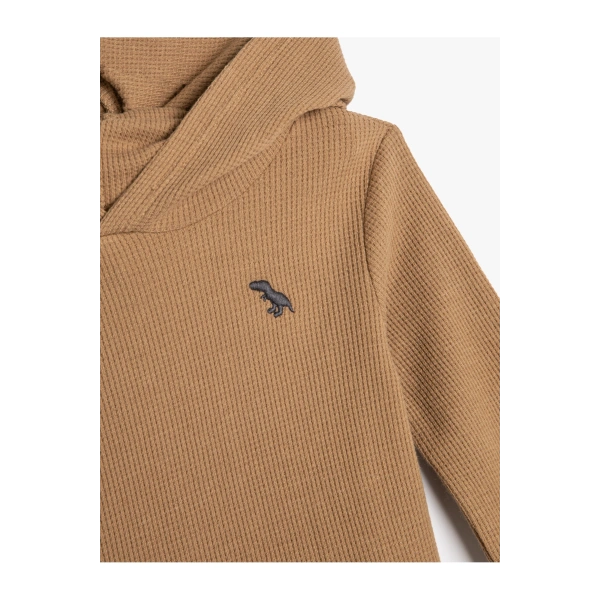 Basic Kapşonlu Sweatshirt Uzun Kollu Pamuklu