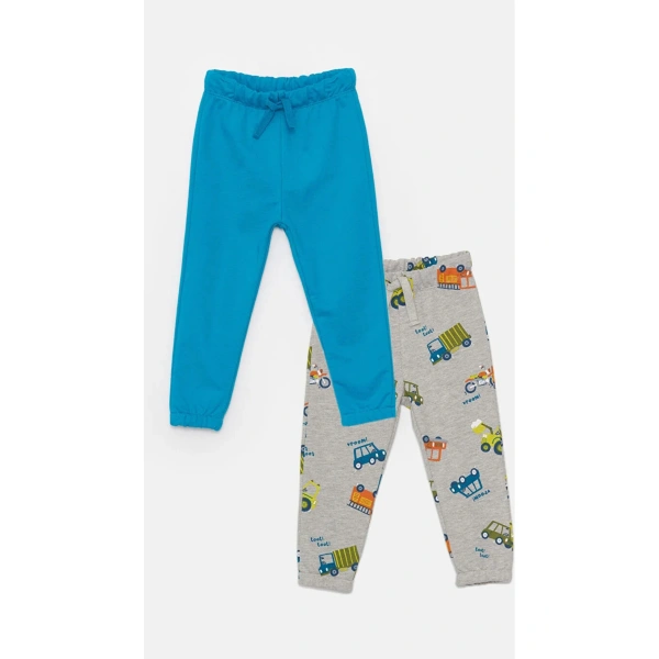 Beli Lastikli Basic Erkek Bebek Eşofman Alt 2li