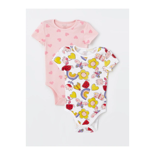 Bisiklet Yaka Kız Bebek Çıtçıtlı Body 2li