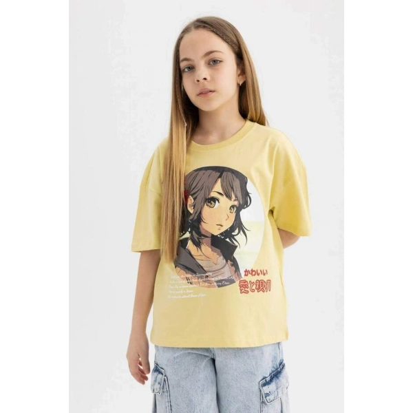 Defacto Baskılı Kız Çocuk T-shirt