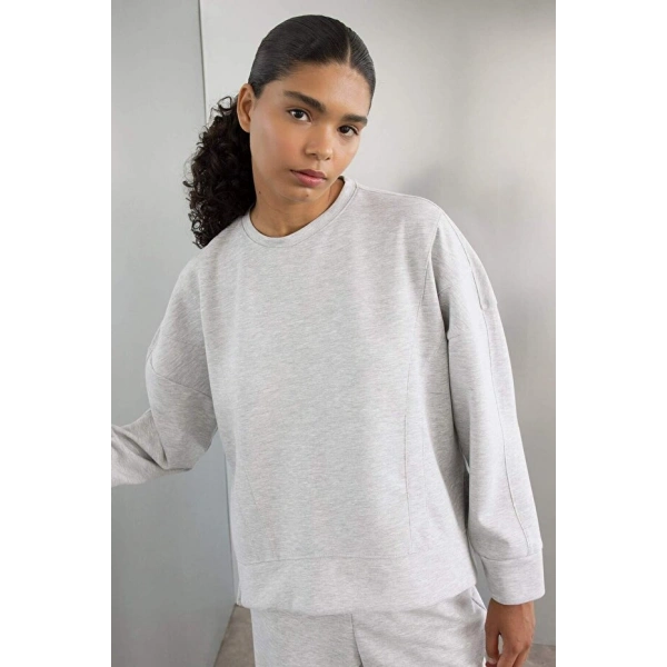 Defacto Bisiklet Yaka Skuba Dalgıç Kumaş Sporcu Sweatshirt