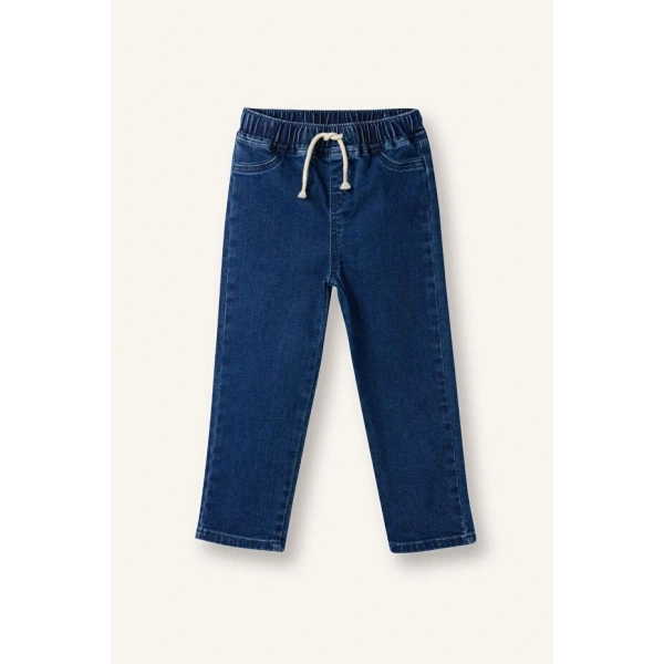 Defacto Erkek Bebek Düz Paça Beli Lastikli Basic Düz Jean Pantolon