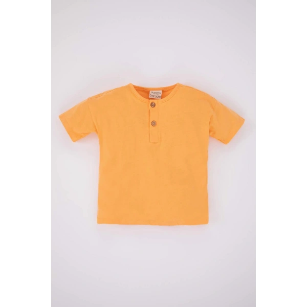 DEFACTO Erkek Bebek Penye Basic Kısa Kollu Tişört