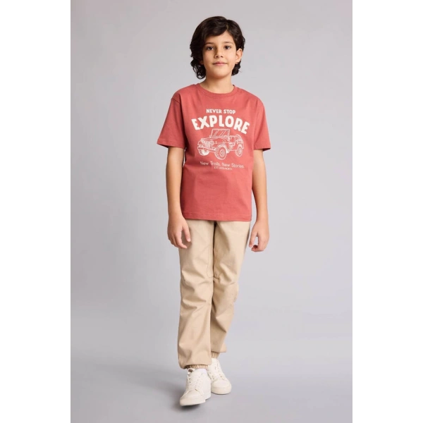 Defacto Erkek Çocuk Jogger Fıt Bej Pantolon