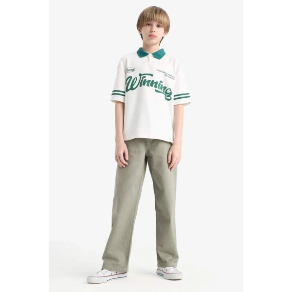 Defacto Erkek Çocuk Wide Leg Standart Paça Gabardin Pantolon