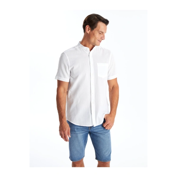 LC Waikiki Erkek Fit Kısa Kollu Armürlü Gömlek