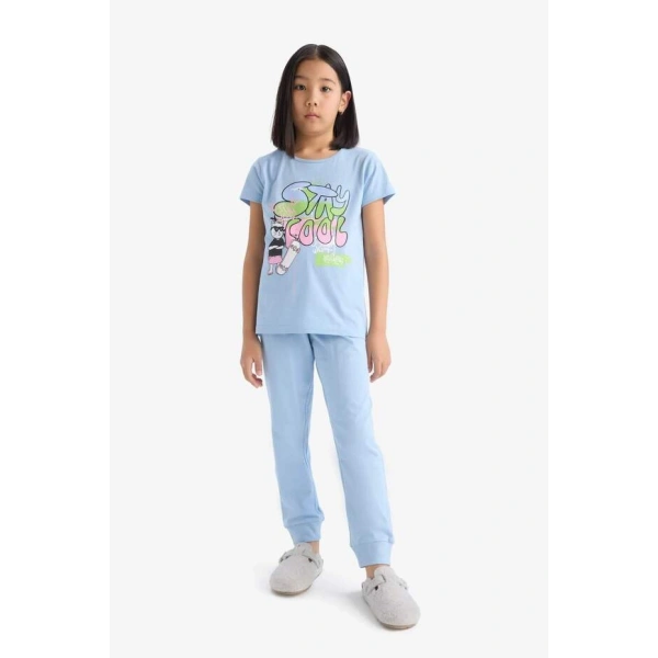 Defacto Kız Çocuk Kısa Kollu Pijama Takımı
