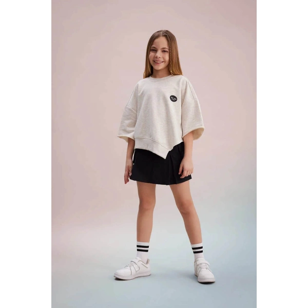 DEFACTO Kız Çocuk Sweatshirt Bej