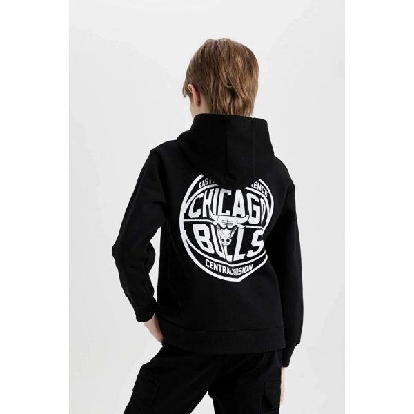 Defacto Oversize Kapüşonlu Sırt Baskılı Sweatshirt Erkek Çocuk