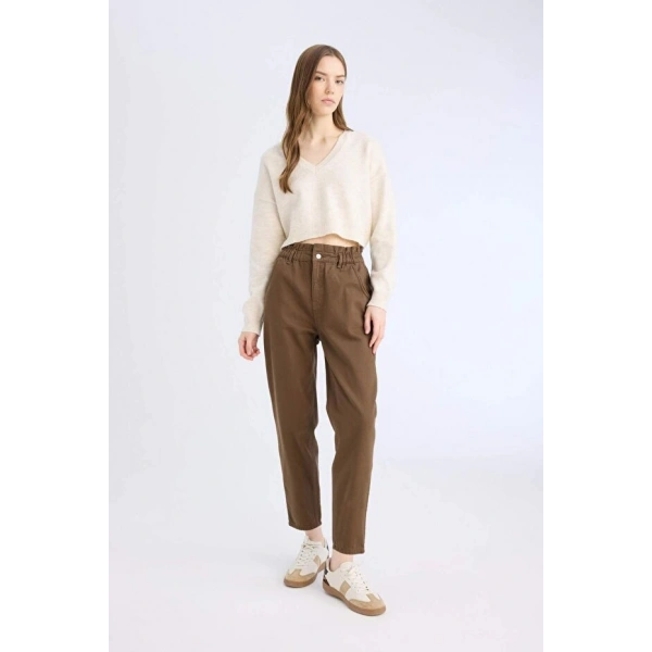 Defacto Paperbag Beli Lastikli Jean Pantolon