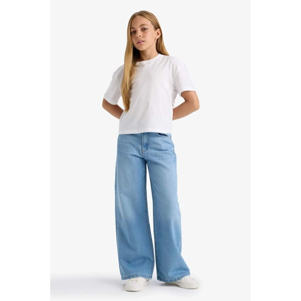 Defacto Wide Leg Geniş Paça Jean Pantolon Kız Çocuk