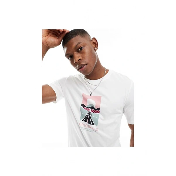 Jack & Jones Erkek Siyah Yuvarlak Yaka Tişört