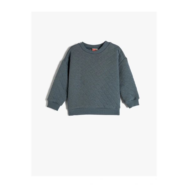 KOTON Basic Sweatshirt Kapitone Uzun Kollu Bisiklet Yaka