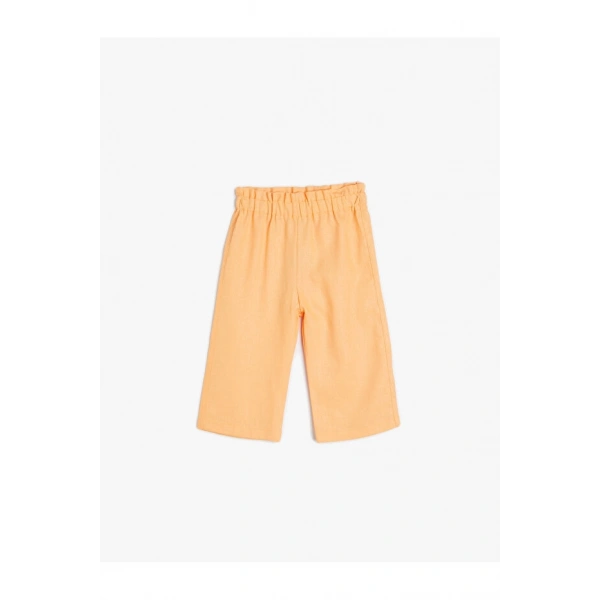 Koton Bol Paça Pantolon Beli Lastikli Dokulu