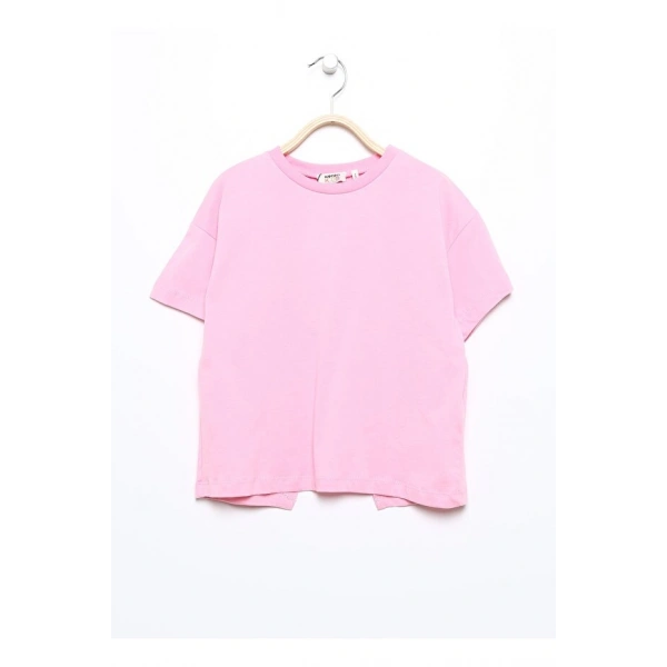 Koton Düz Pembe Kız Çocuk T-shirt