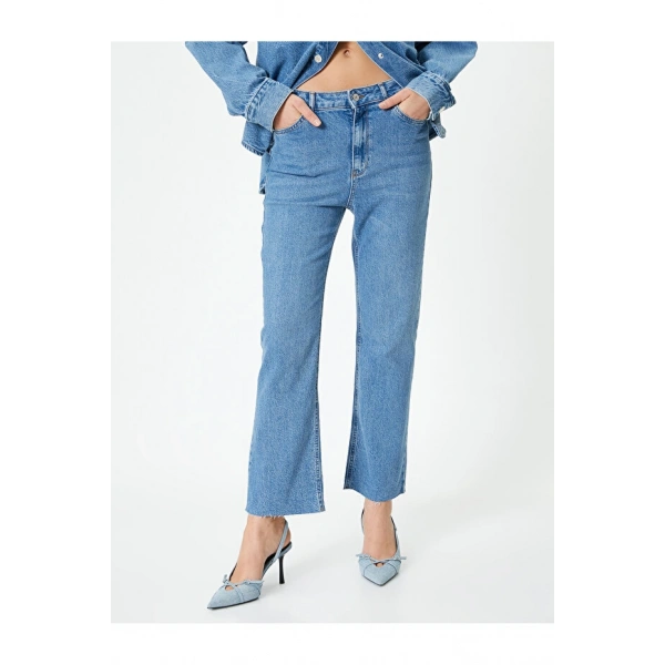 Koton Kısa İspanyol Paça Kot Pantolon - Crop Kick Flare Jeans