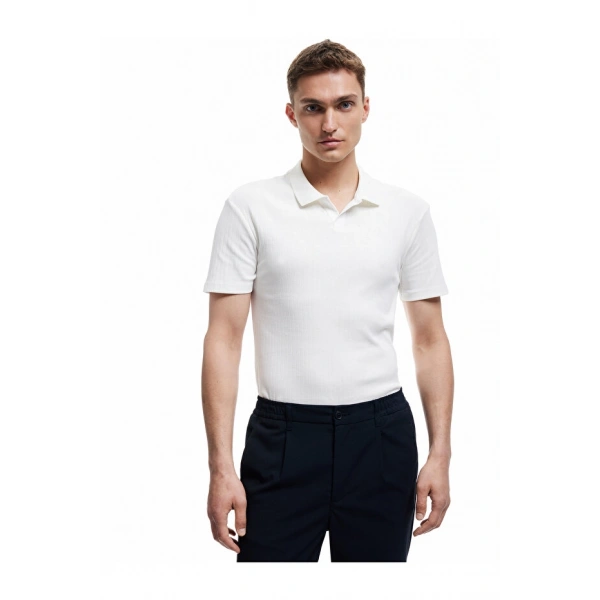 KOTON Koton Kısa Kollu Pamuklu Slim Fit Polo Yaka Tişört