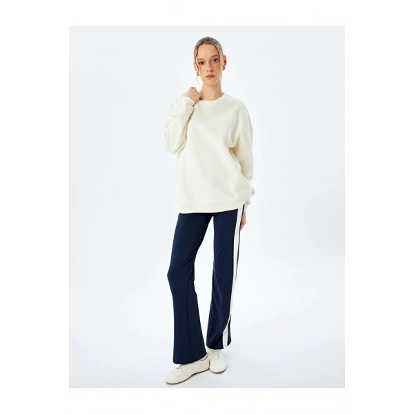 Koton Şardonlu Oversize Bisiklet Yaka Uzun Kollu Sweatshirt
