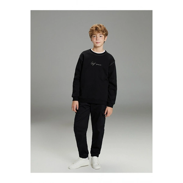 LC Waikiki Baskılı Erkek Çocuk Kalın Sweatshirt
