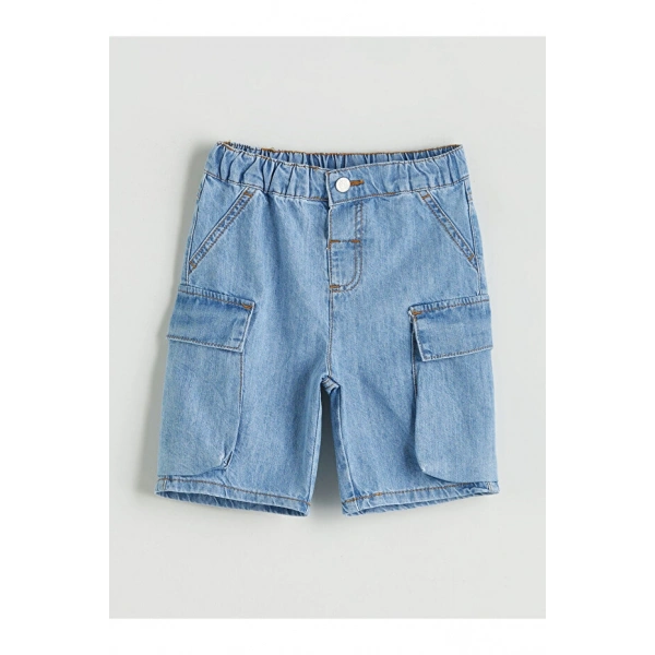 LC Waikiki Beli Lastikli Basic Erkek Çocuk Jean Şort