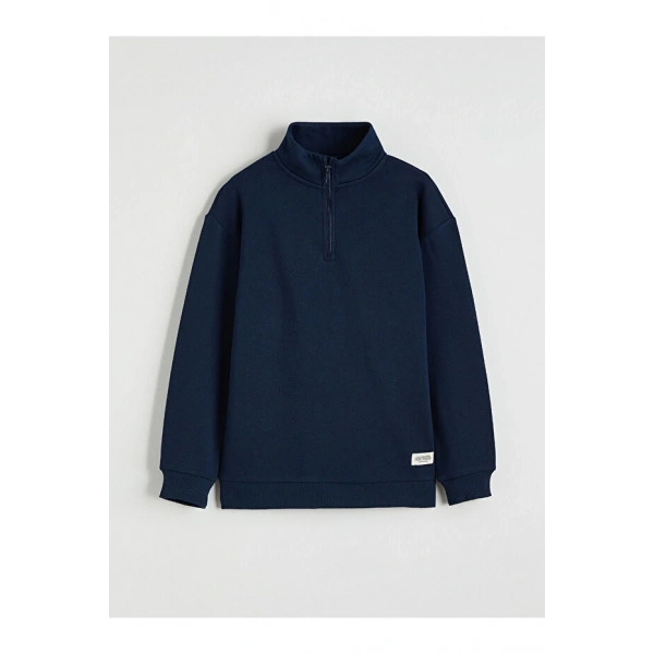 LC Waikiki Dik Yaka Erkek Çocuk Kalın Sweatshirt