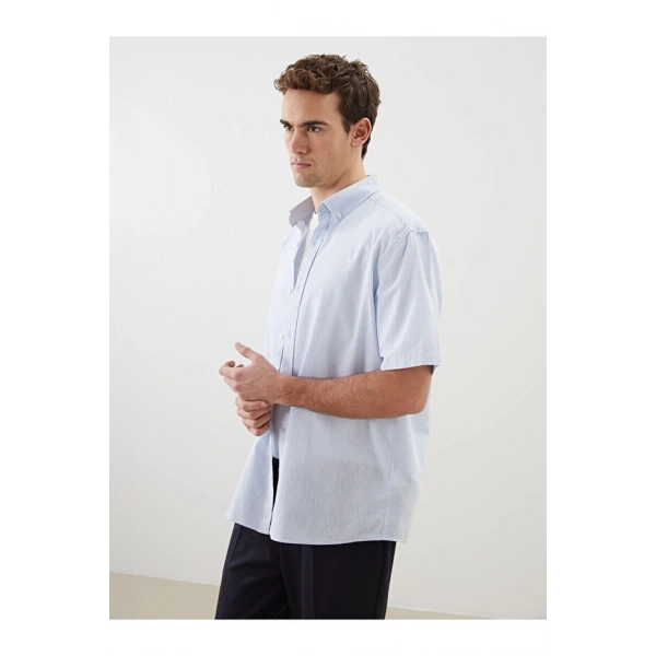 LC Waikiki Erkek Regular Fit Kısa Kollu Keten Karışımlı Gömlek