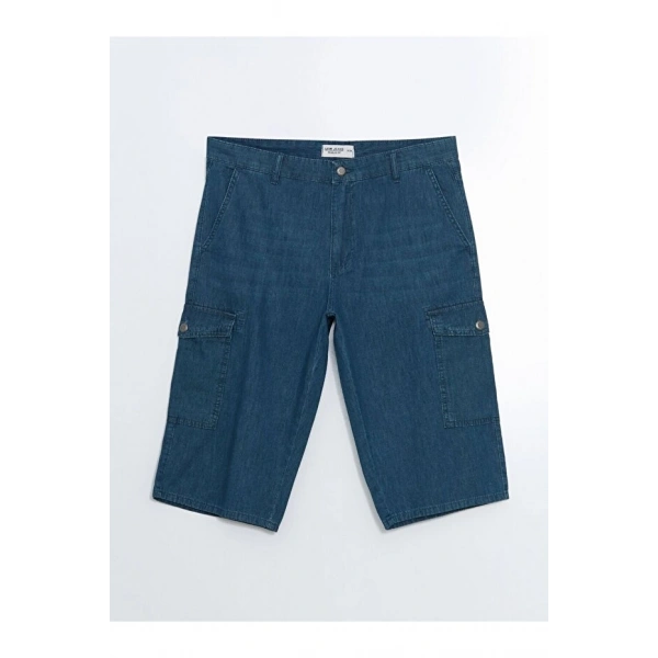 LC Waikiki Erkek Yeşil Standart Kalıp Jean Şort