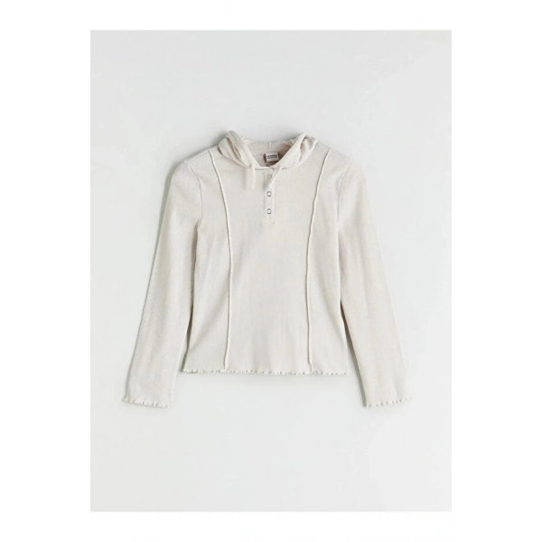LC Waikiki Kapüşonlu Basic Kız Çocuk Tişört