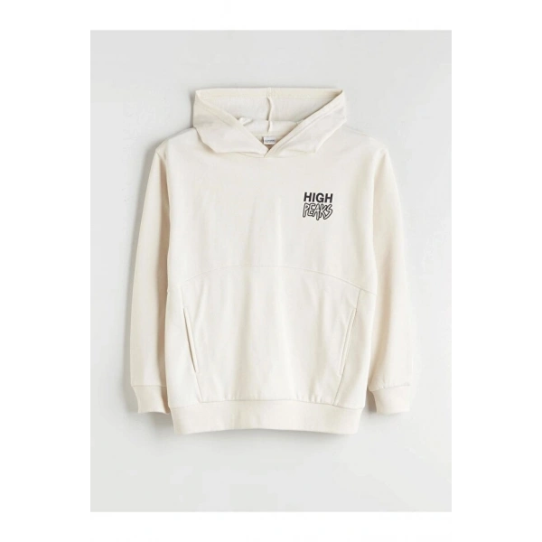 LC Waikiki Kapüşonlu Baskılı Erkek Çocuk Sweatshirt