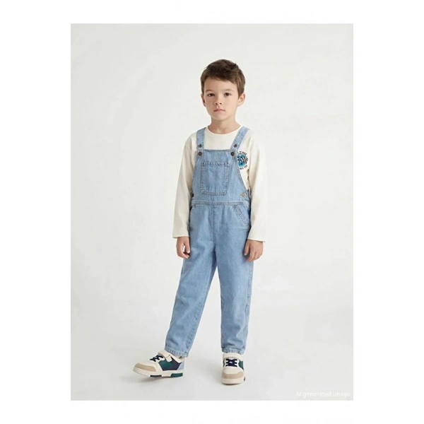 LC Waikiki Kare Yaka Erkek Çocuk Jean Salopet