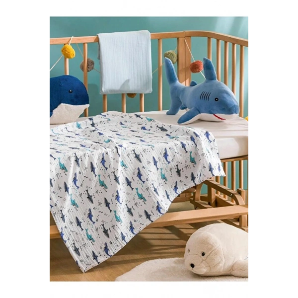 LC Waikiki Karışık Baskılı Erkek Bebek Müslin Örtü 85x85 Cm