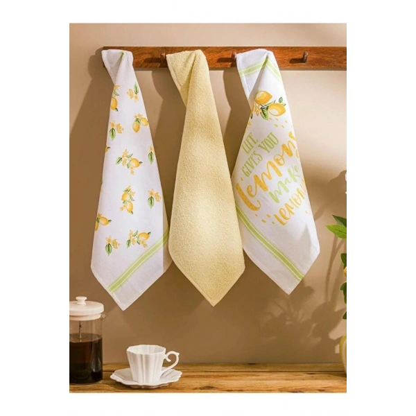LC Waikiki Karışık Baskılı Kurulama Bezi 3 lü 40x60 Cm