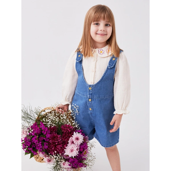 LC Waikiki Kız Bebek Mavi Basic Jean Salopet
