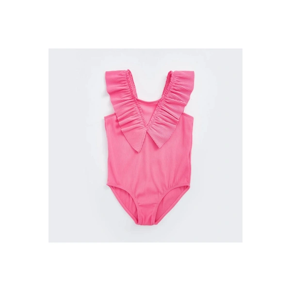 LC Waikiki Kız Bebek V Yaka Basic Mayo