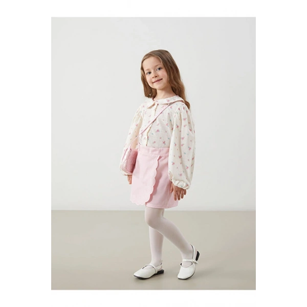LC Waikiki Kız Çocuk Beli Lastikli Nakışlı Şort Etek