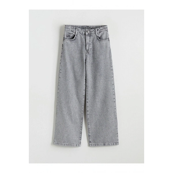 LC Waikiki Kız Çocuk Karışık Wideleg Taşlı Jean Pantolon